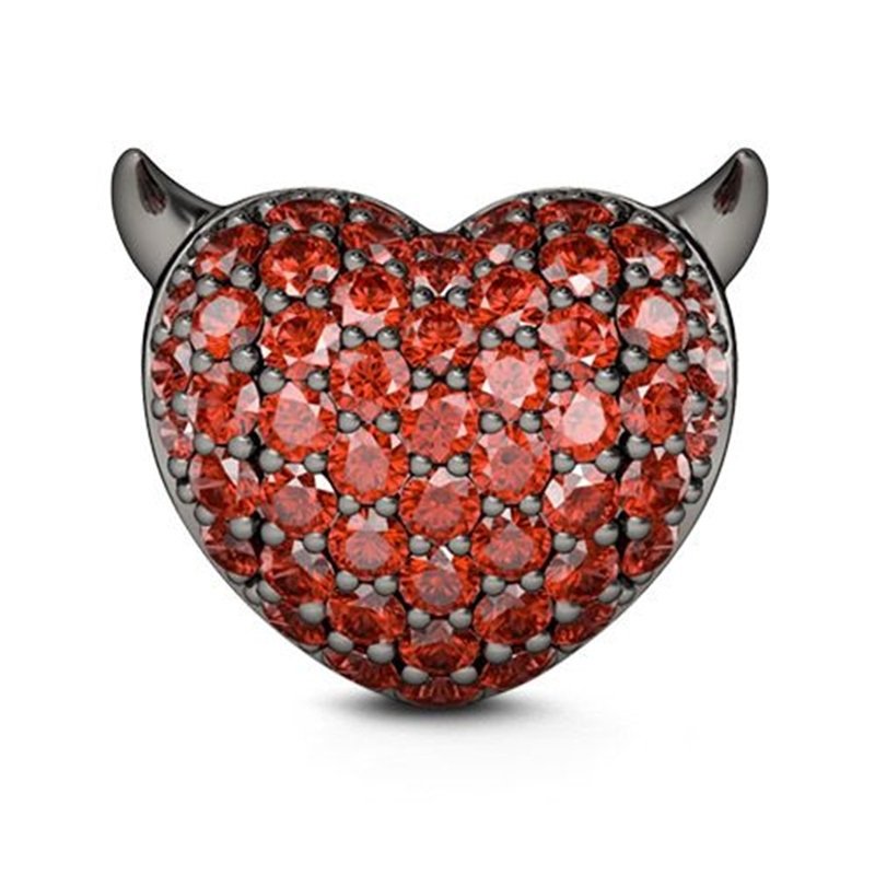 Zawieszka Charms SREBRO 925 Koralik do PANDORA Diabelskie Czerwone Serce