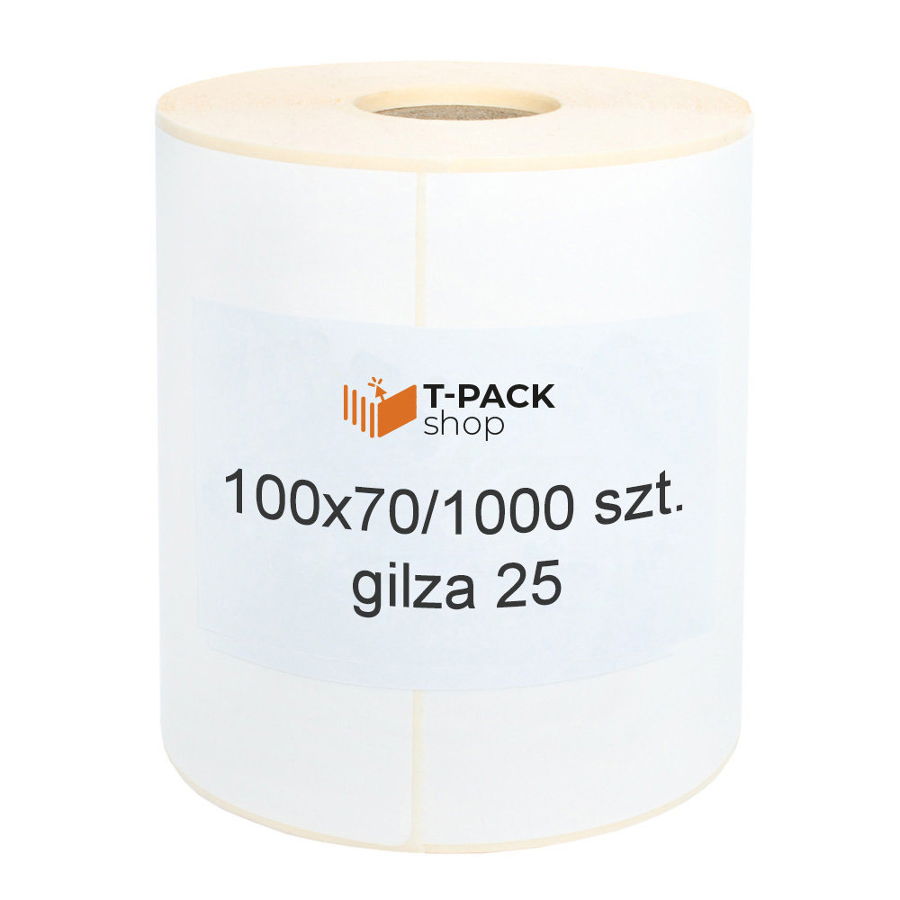 Etykiety Termotransferowe 100x70mm 1000 sztuk gilza 25mm