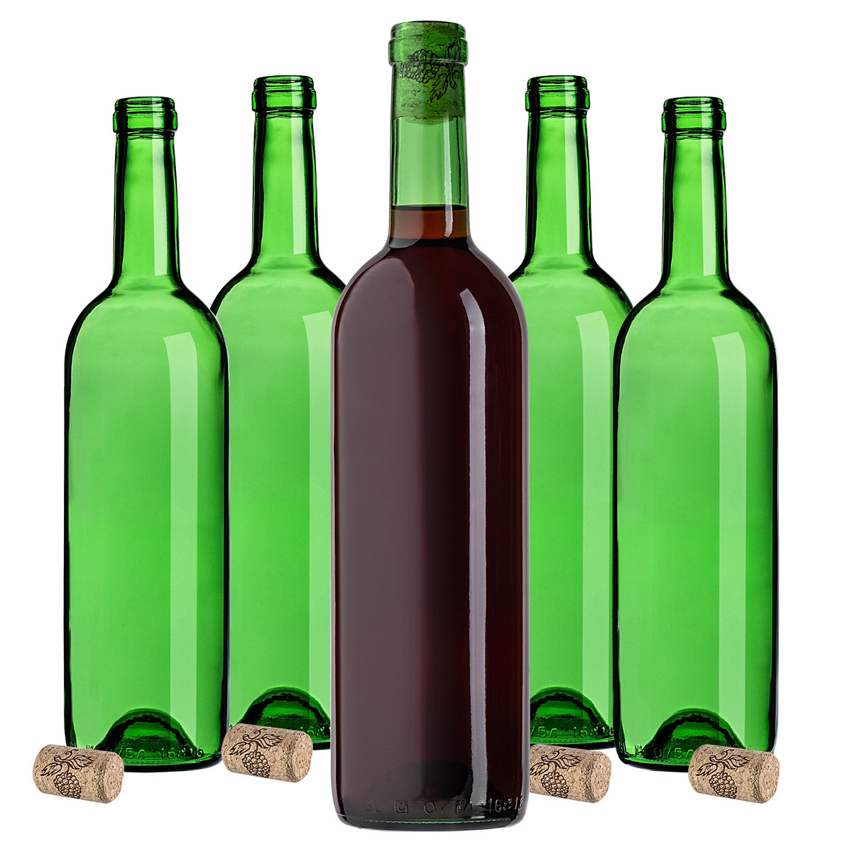 BUTELKI DO WINA NA WINO NALEWKI 750ml 0,75L BUTELKA SZKLANA 30szt Z KORKAMI
