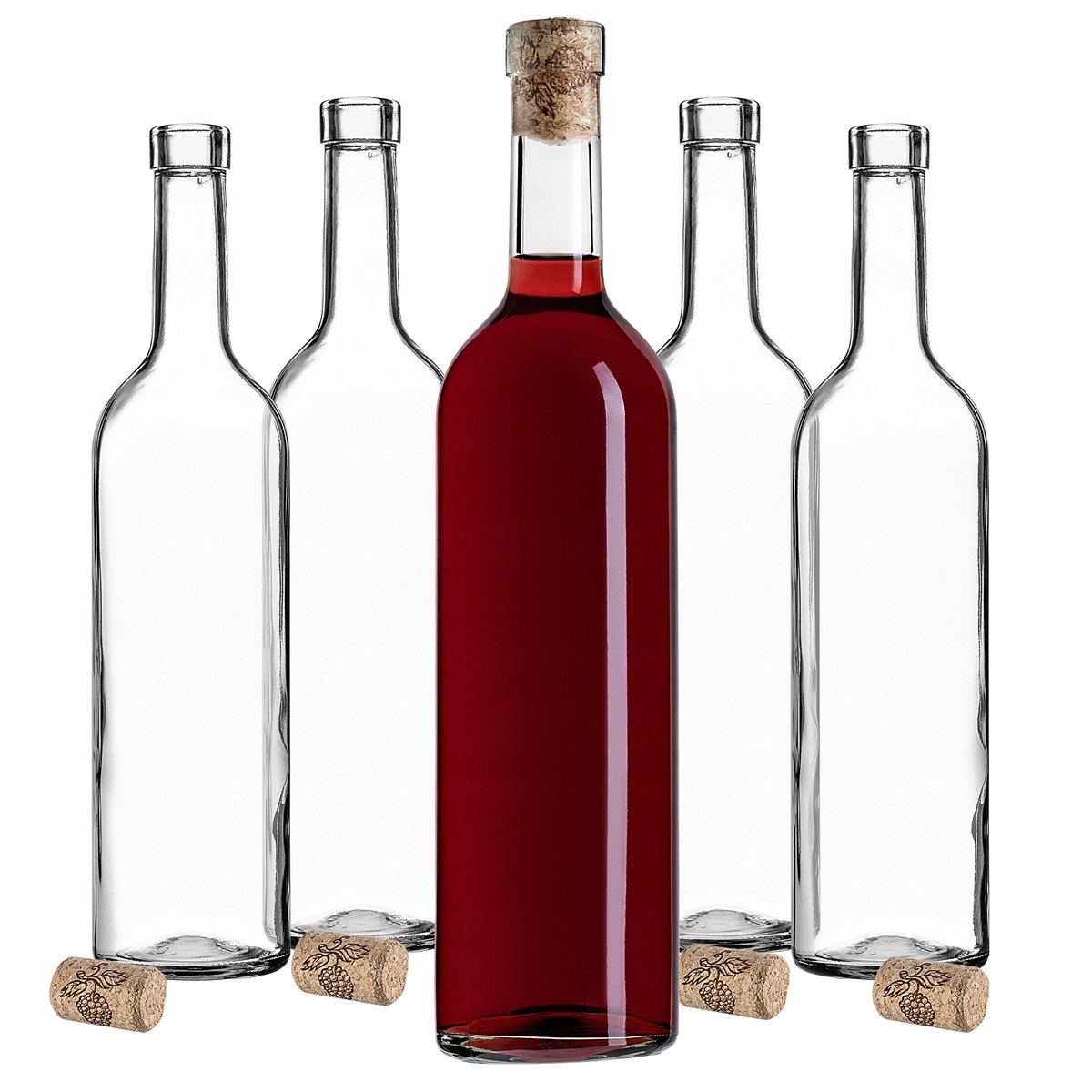 BUTELKI DO WINA NA WINO NALEWKI 750ml 0,75L BUTELKA SZKLANA 10szt Z KORKAMI