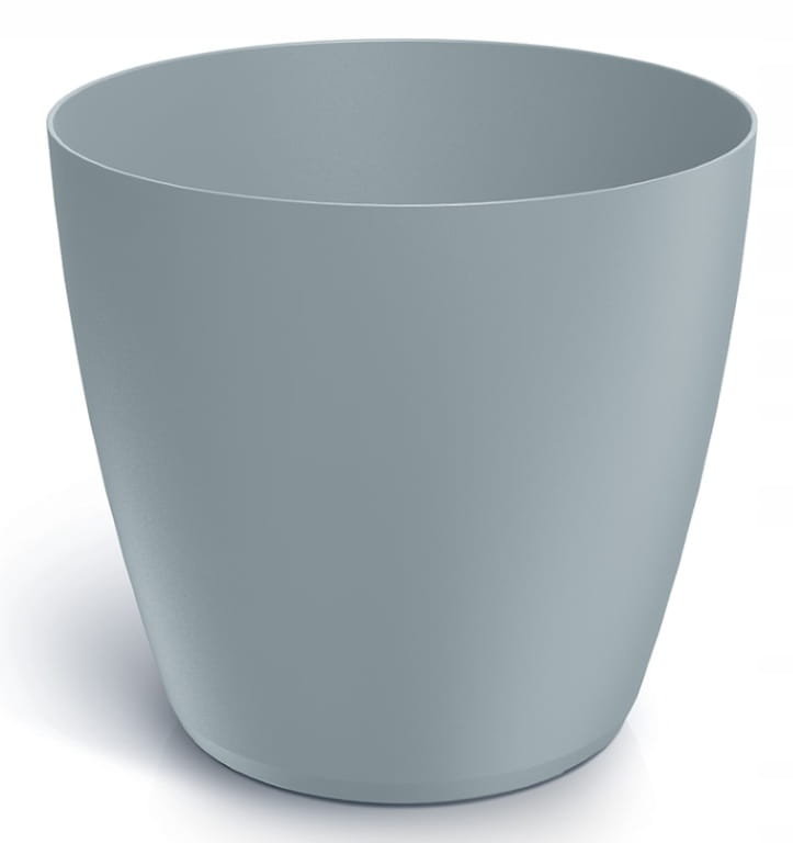 Doniczka plastikowa jasnoszara matowa 23,8x21,5 cm osłonka ozdobna Mate