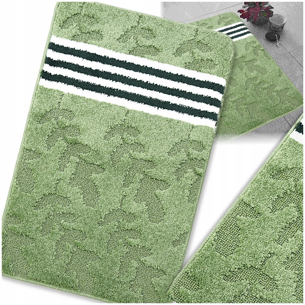 DYWANIK ŁAZIENKOWY ANTYPOŚLIZGOWY DUŻY MIĘKKI ZIELONY 50X80 MATA STYLOWY