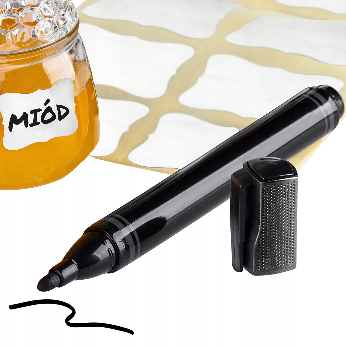 PISAK DO ETYKIET ZMAZYWALNY KREDOWY NAKLEJEK POJEMNIKÓW SŁOIKÓW ZMYWALNY