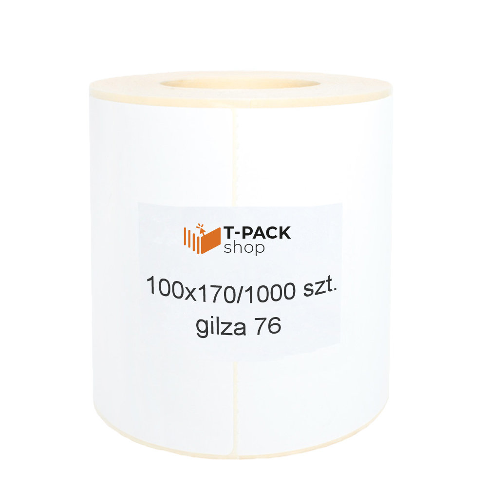 Etykiety Termotransferowe 100x170mm 1000 sztuk gilza 76mm