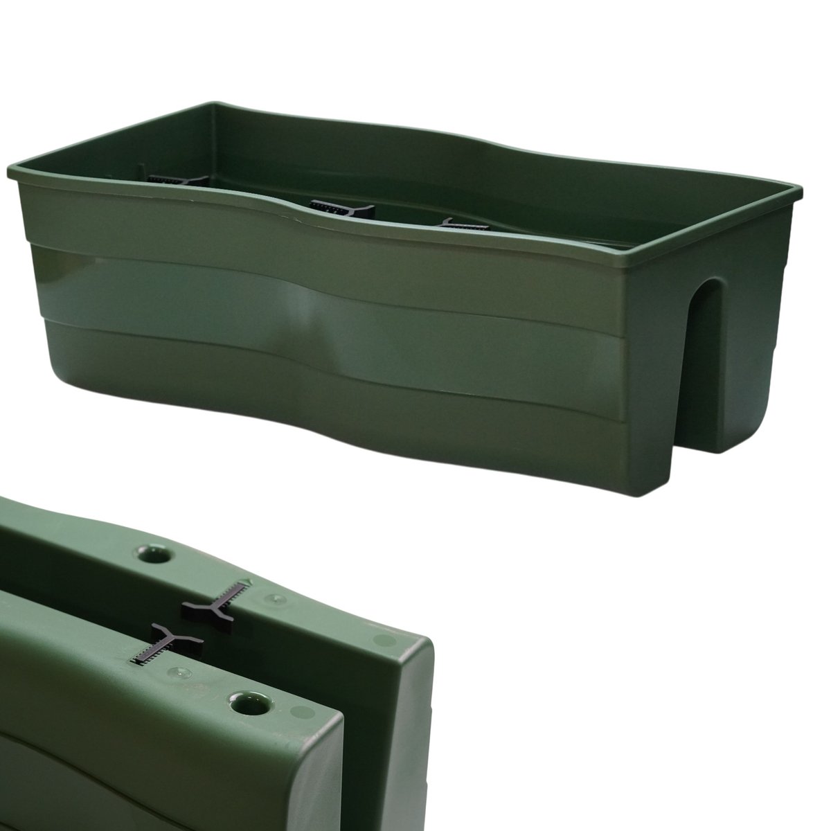 Skrzynka na balustradę Wave 60 Doniczka balkonowa na barierkę