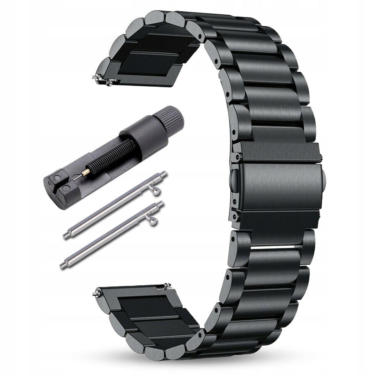 STALOWA BRANSOLETA PASEK DO ZEGARKA SMARTWATCH - 24mm UNIWERSALNA TELESKOPY