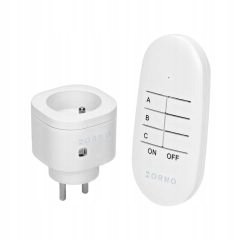 Bezprzewodowe gniazdo mini sterowane pilotem 1+1 Orno OR-GB-461