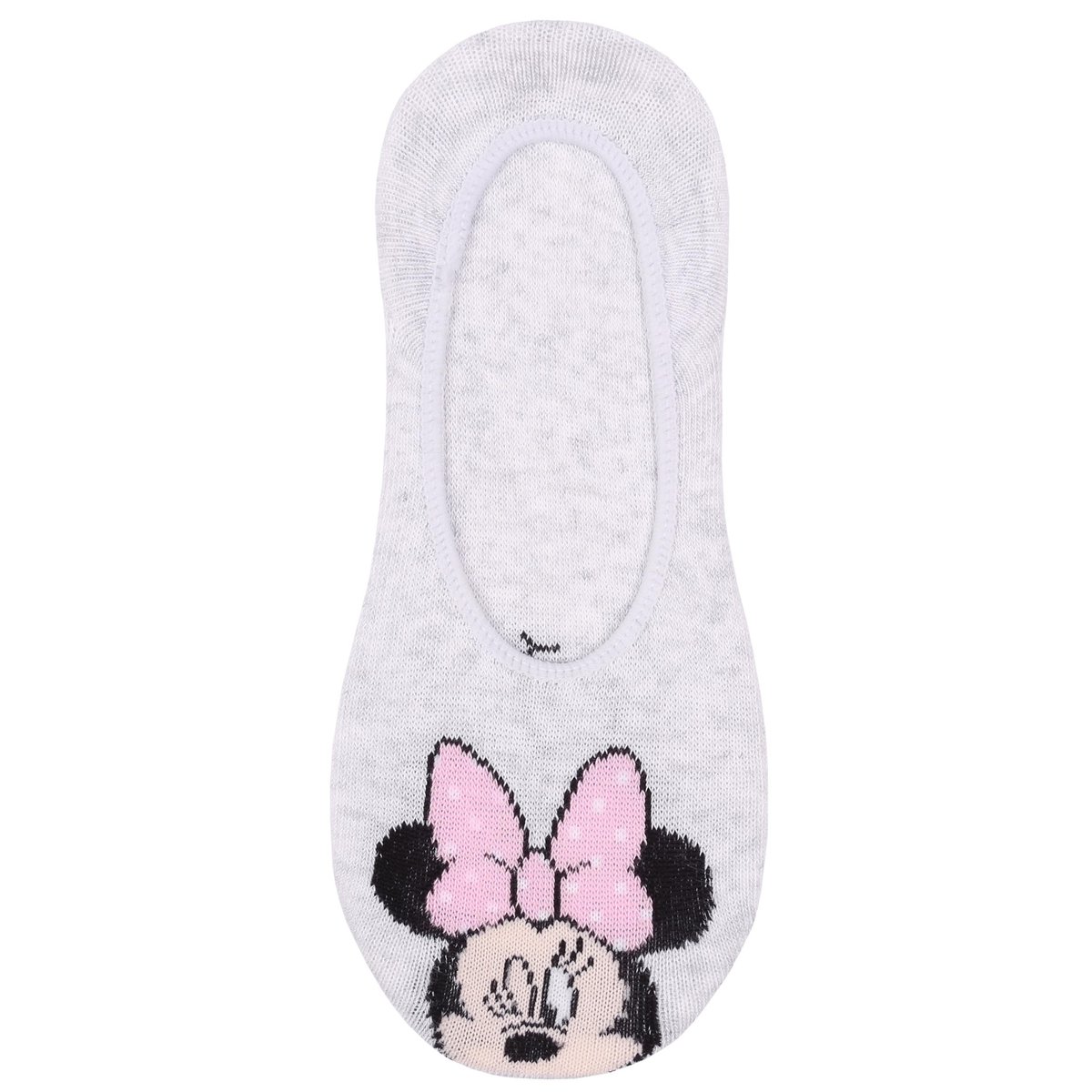 Szare skarpetki typu stopki z motywem Myszki Minnie, certyfikat OEKO-TEX 31-34 EU