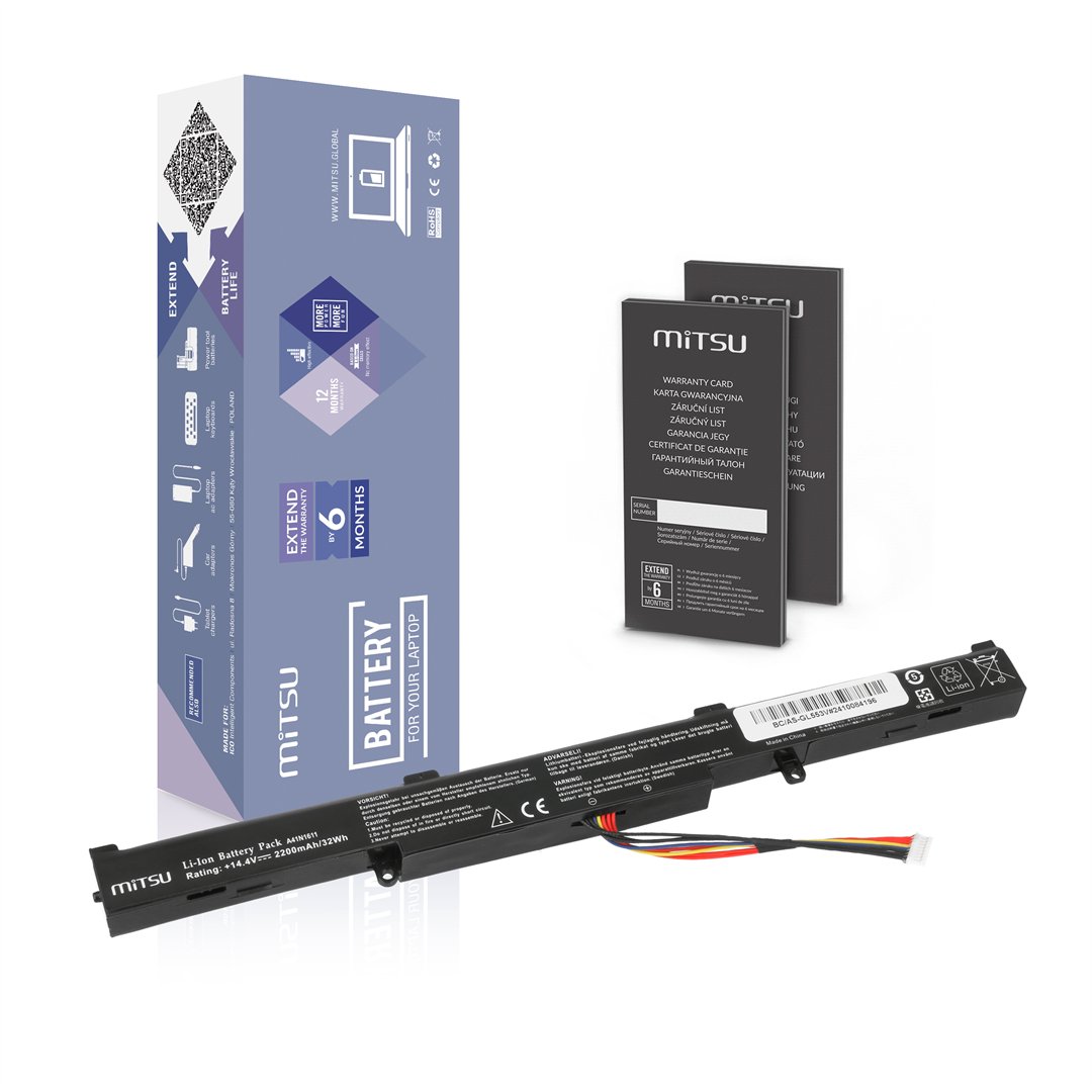 Bateria A41N1611 do Asus ROG Strix GL553V GL742V GL752V