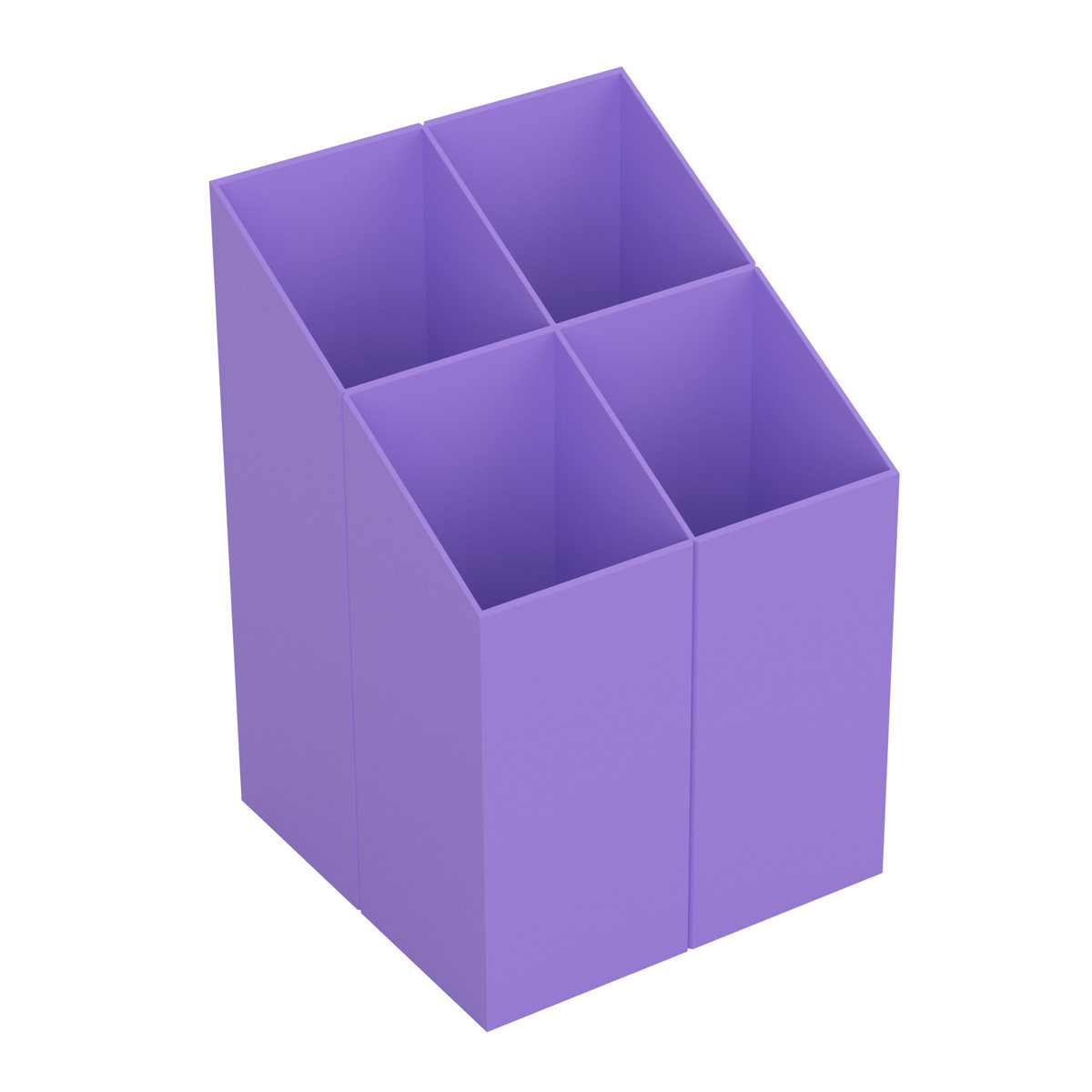 Przybornik na biurko ICO plastik kwadrat 75x75x110mm fioletowy