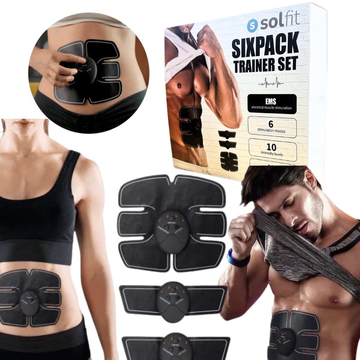 Elektrostymulator EMS Sixpack – Trening Mięśni Brzucha, Pleców, Nóg