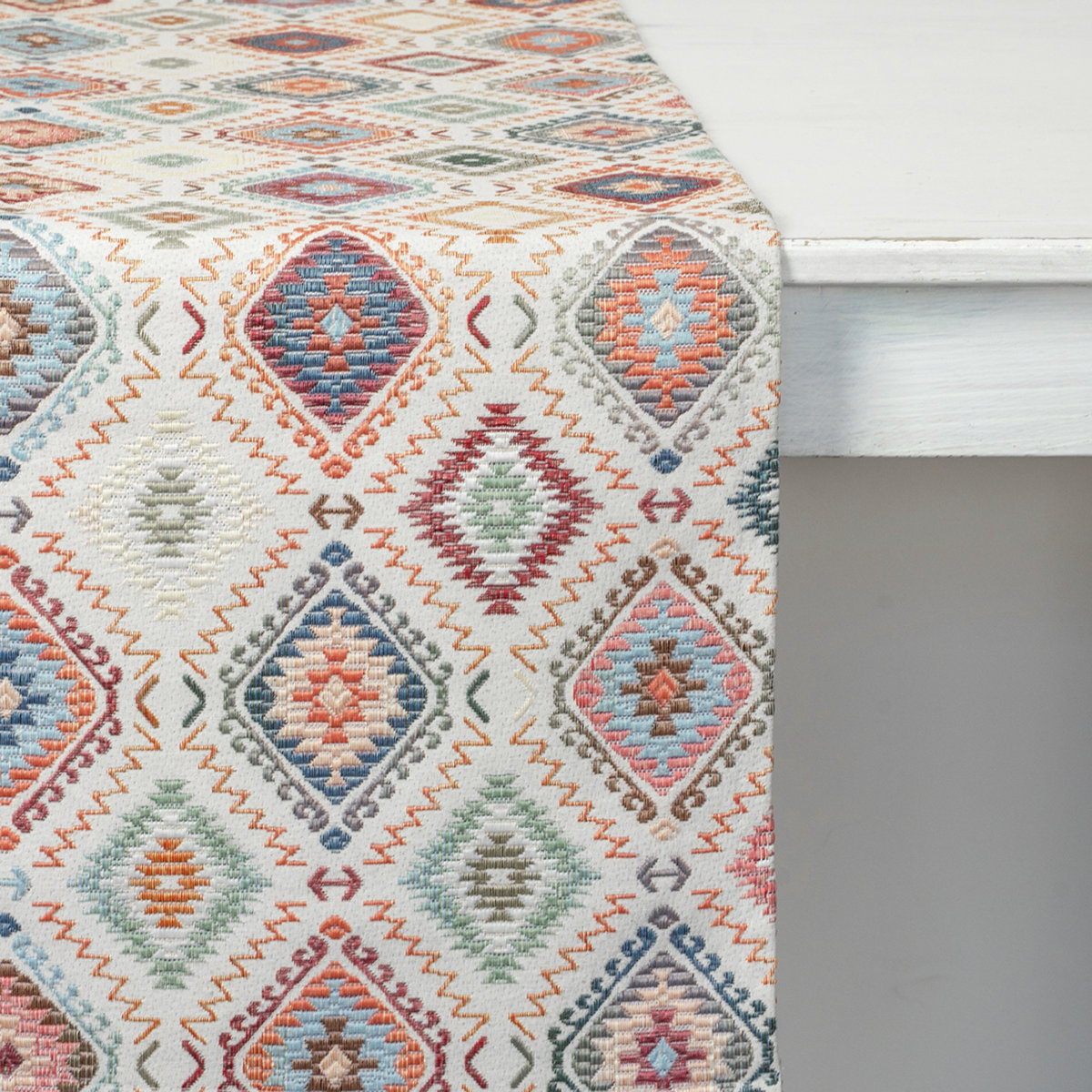 Bieżnik wielkanocny 120cm Gobelinowy Pastelowy Wiosenny Geometryczny