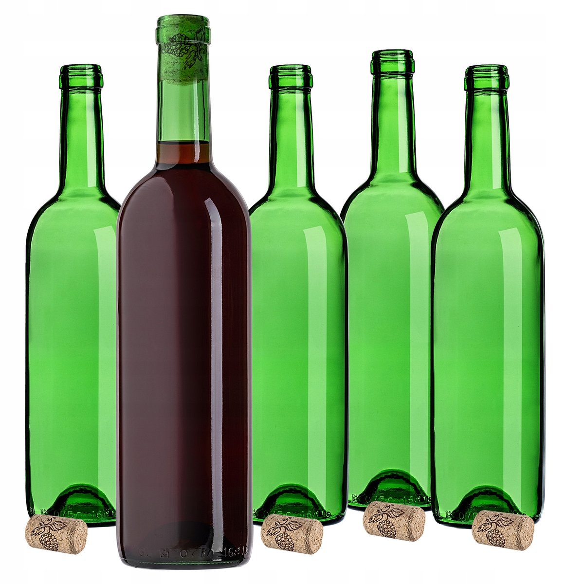 BUTELKI DO WINA NA WINO NALEWKI 750ml 0,75L BUTELKA SZKLANA 10szt Z KORKAMI