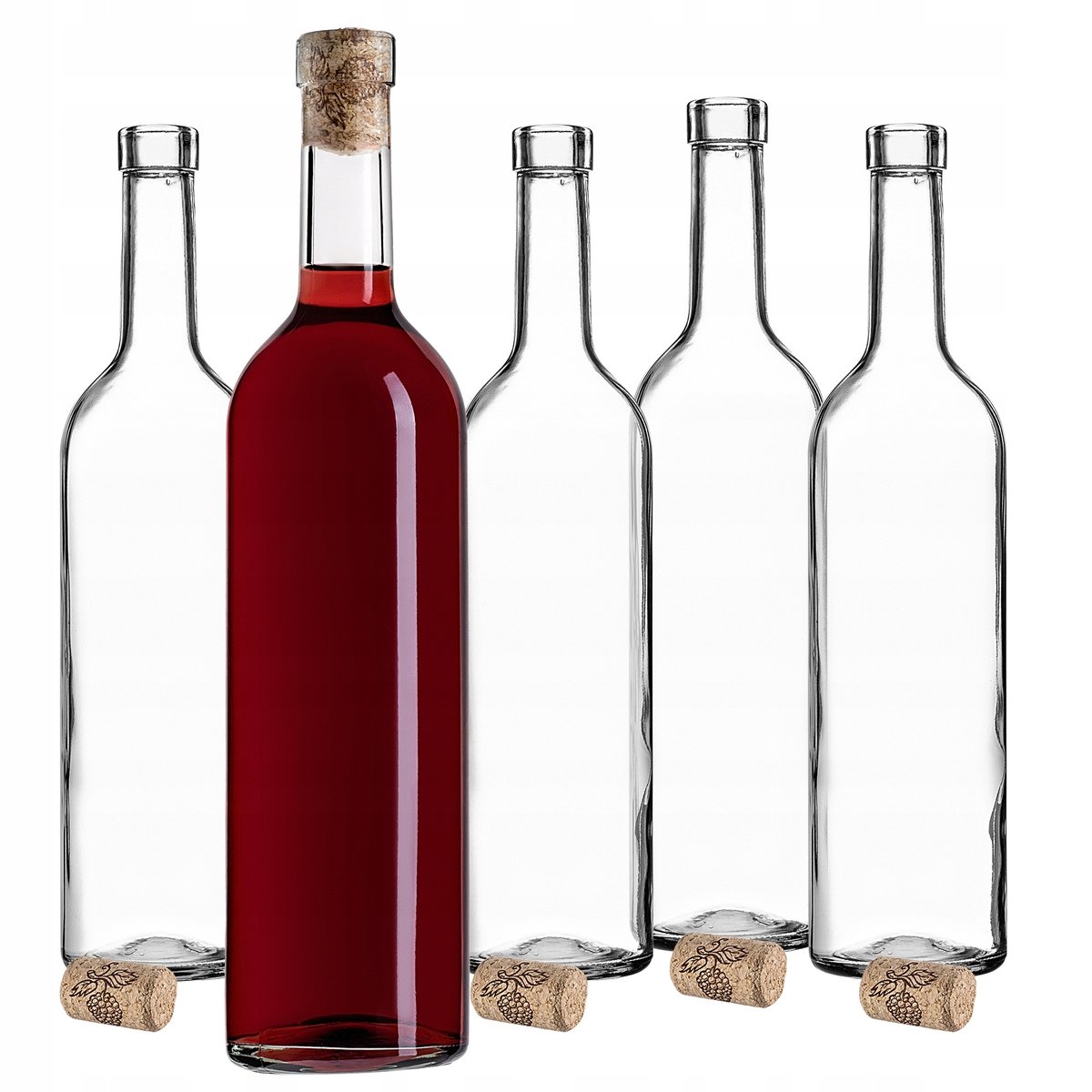 BUTELKI DO WINA NA WINO NALEWKI 750ml 0,75L BUTELKA SZKLANA 30szt Z KORKAMI