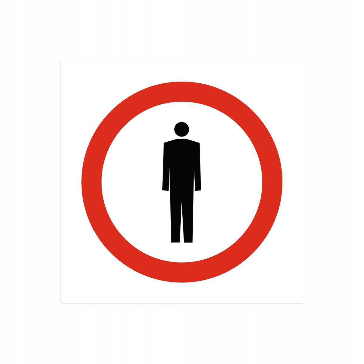 Znak drogowy Zakaz ruchu pieszych, grube PCV3, format 50x50cm