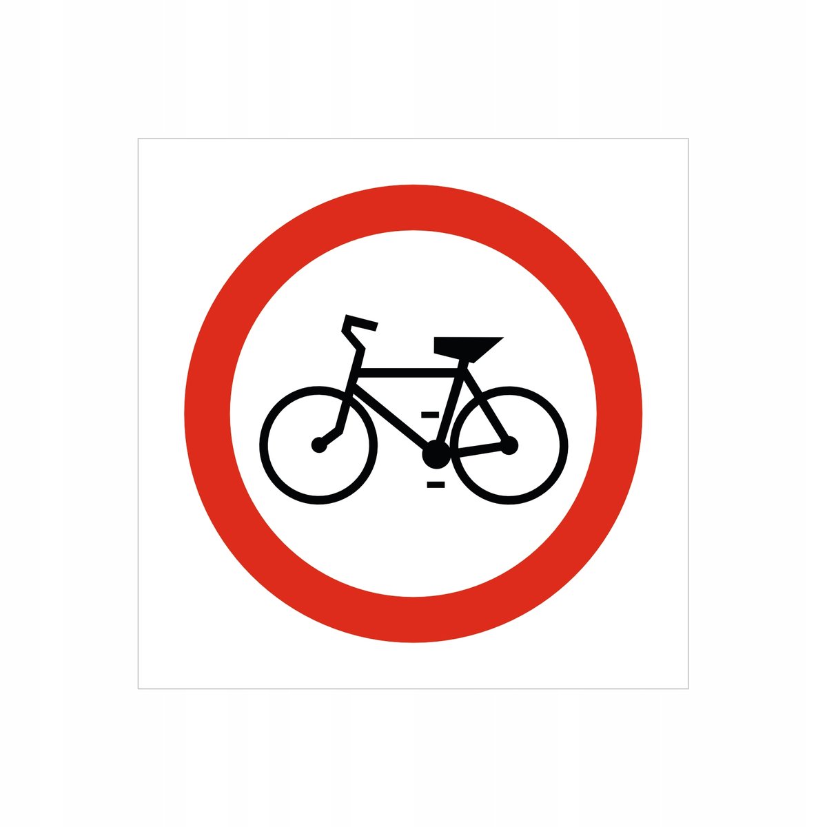 Znak drogowy Zakaz wjazdu rowerów, grube PCV3, format 60x60cm