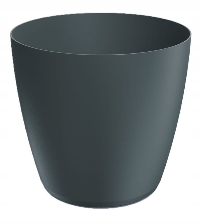 Doniczka plastikowa czarna matowa 23,8x21,5 cm gładka osłonka Mate
