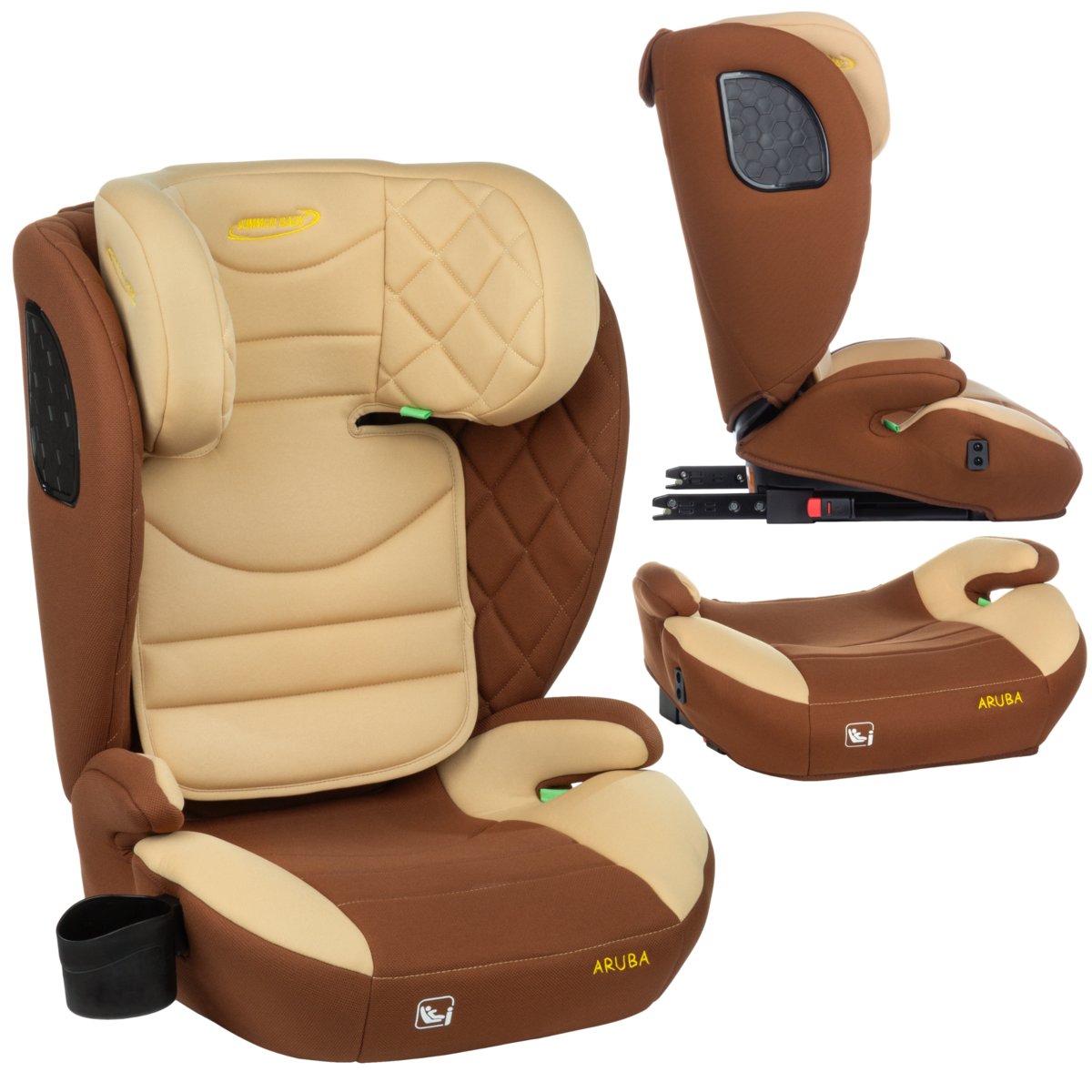 FOTELIK SAMOCHODOWY ISOFIX 100-150cm i-SIZE 2w1 R129 SUMMER BABY ARUBA