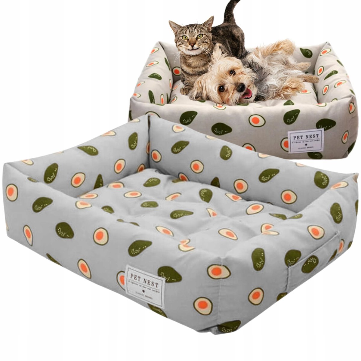 PETSTORY Legowisko dla PSA kota M SZARE wygodne MIĘKKIE łatwe do wyprania