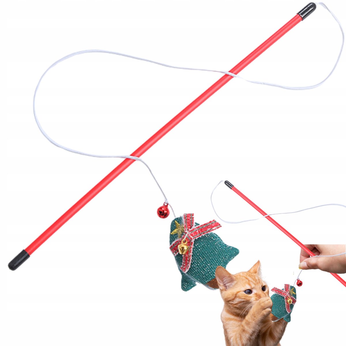 PETSTORY CHRISTMAS Wędka ZABAWKA dla KOTA 30cm