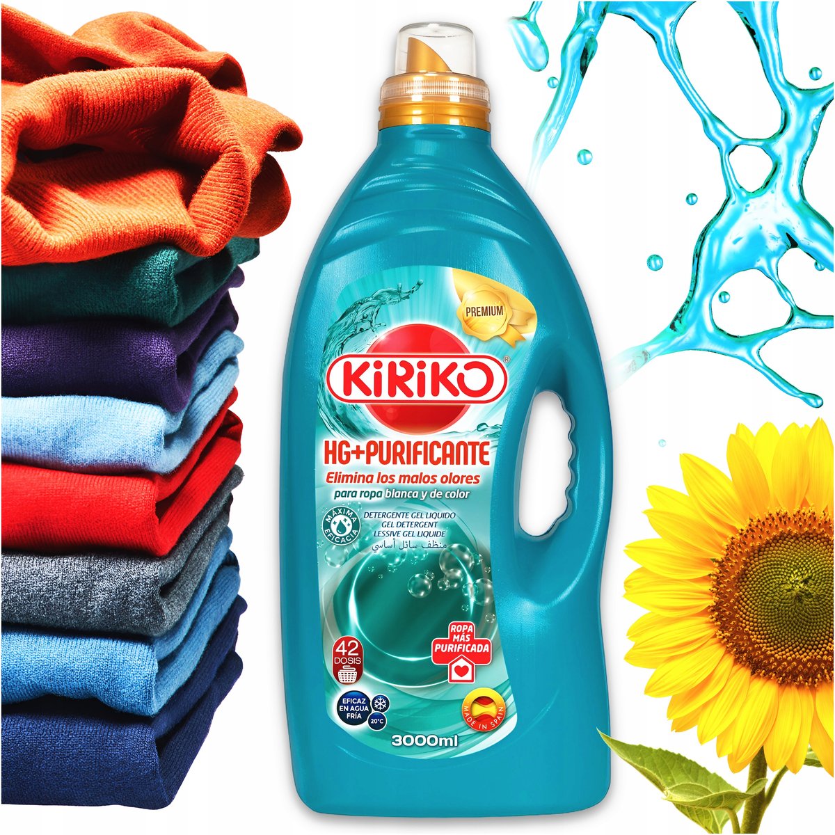 PŁYN DO PRANIA NEUTRALIZUJĄCY HG NIEPRZYJEMNE ZAPACHY SKUTENCZY 3l Kiriko