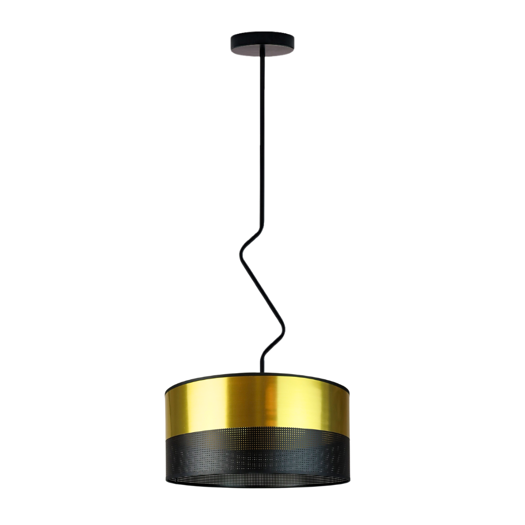Dekoracyjna lampa sufitowa nad stół czarno-złota glamour LOZANNA GLAM fi - 40 cm