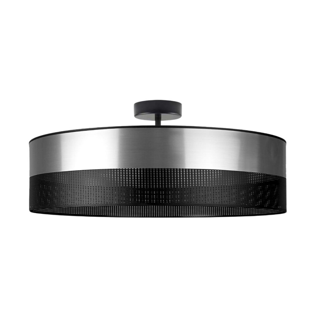 Lampa sufitowa do jadalni WENECJA GLAM fi - 60 cm kolor srebrny z czarnym ażurem