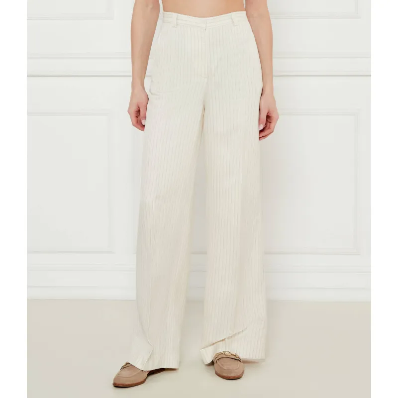 Tommy Hilfiger Spodnie | flare fit | z dodatkiem lnu