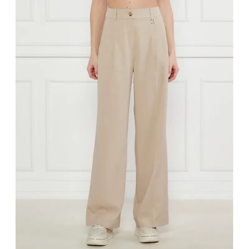 Joop! Spodnie Polly flare fit z dodatkiem lnu