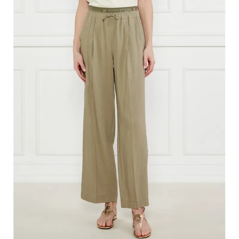 Marella SPORT Spodnie FRED | Straight fit | z dodatkiem lnu