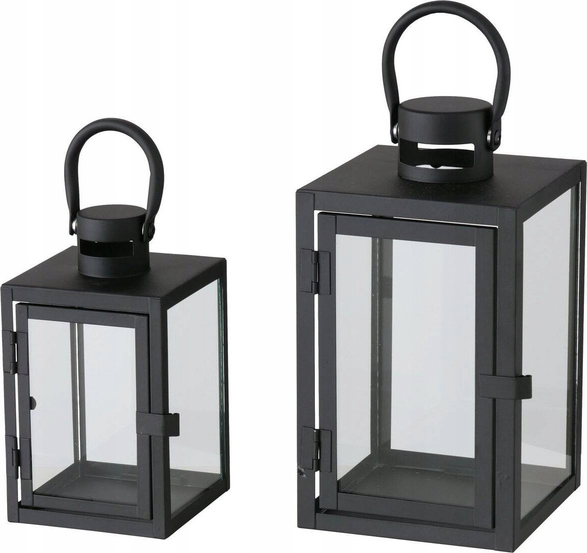 Boltze Metalowy lampion ze szklaną szybą, dwa rozmiary, ARANA