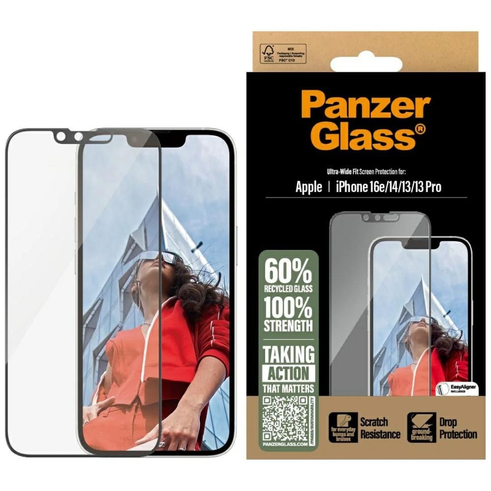 Szkło hartowane PanzerGlass Ultra-Wide Fit do iPhone 16e/14/13/13 Pro