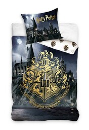 Carbotex Pościel bawełniana 160x200 Harry Potter grafitowa poszewka 70x90 C24