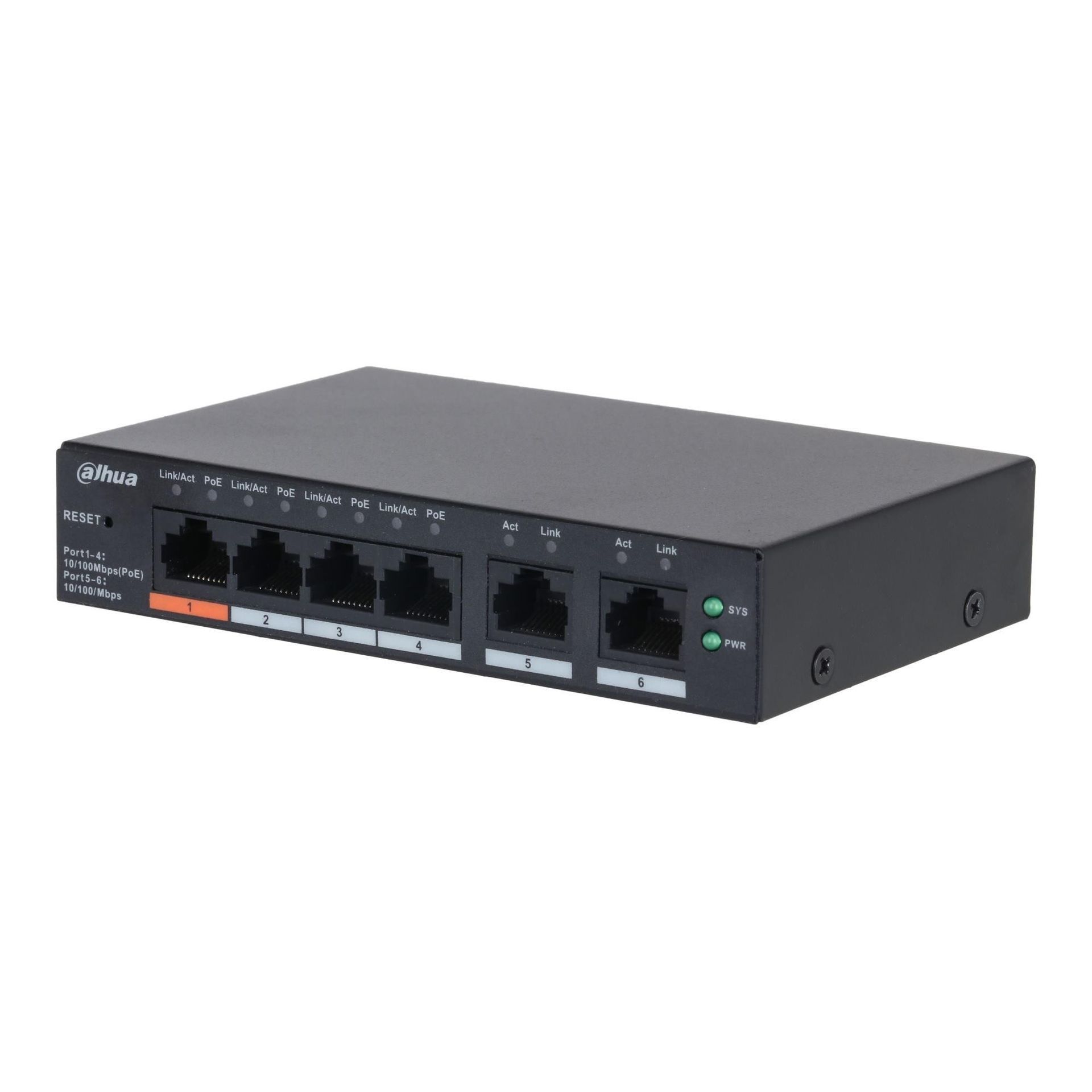 Switch zarządzalny dahua cs4006-4et2et-60 6x10/100mbps poe 60w CS4006-4ET2ET-60