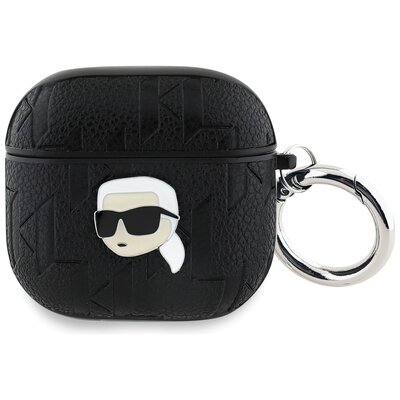 Etui na słuchawki KARL LAGERFELD Monogram Karl Head do Apple AirPods 4 Czarny