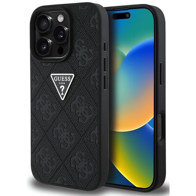 Etui GUESS Hot Stamp 4G Pattern Triangle Metal Logo do Apple iPhone 16 Pro Max Czarny
