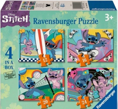Ravensburger, Puzzle 4w1: Disney Stitch (12004106). Wiek: 3+