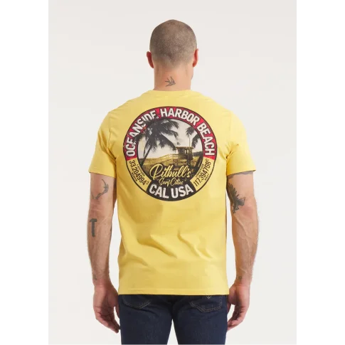 Pit Bull T-Shirt Koszulka Small Logo Oceanside Yellow