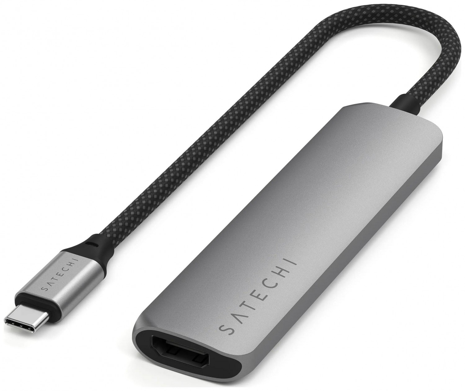 Satechi 4-w-1 USB-C Slim Multiport 4K USB-C USB-C, 4K HDMI, 2x USB-A szary ST-P4SM