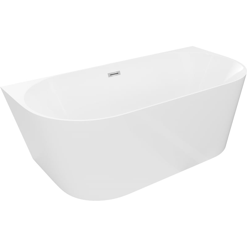Mexen Oval Slim wanna wolnostojąca przyścienna 170 x 80 cm, biała, przelew chrom - 52661708000-01