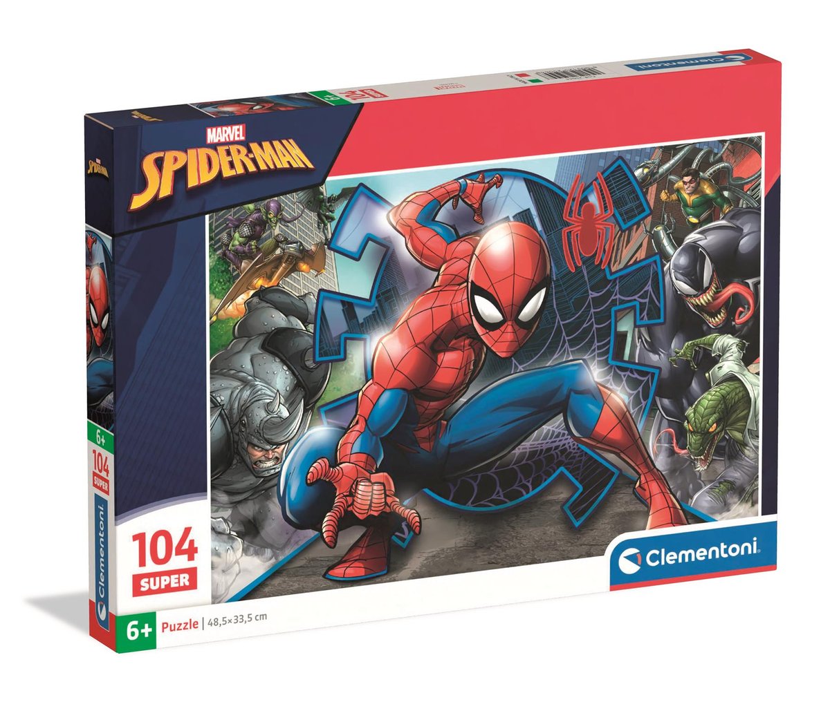 Clementoni, puzzle 104 super kolor spider man 25044