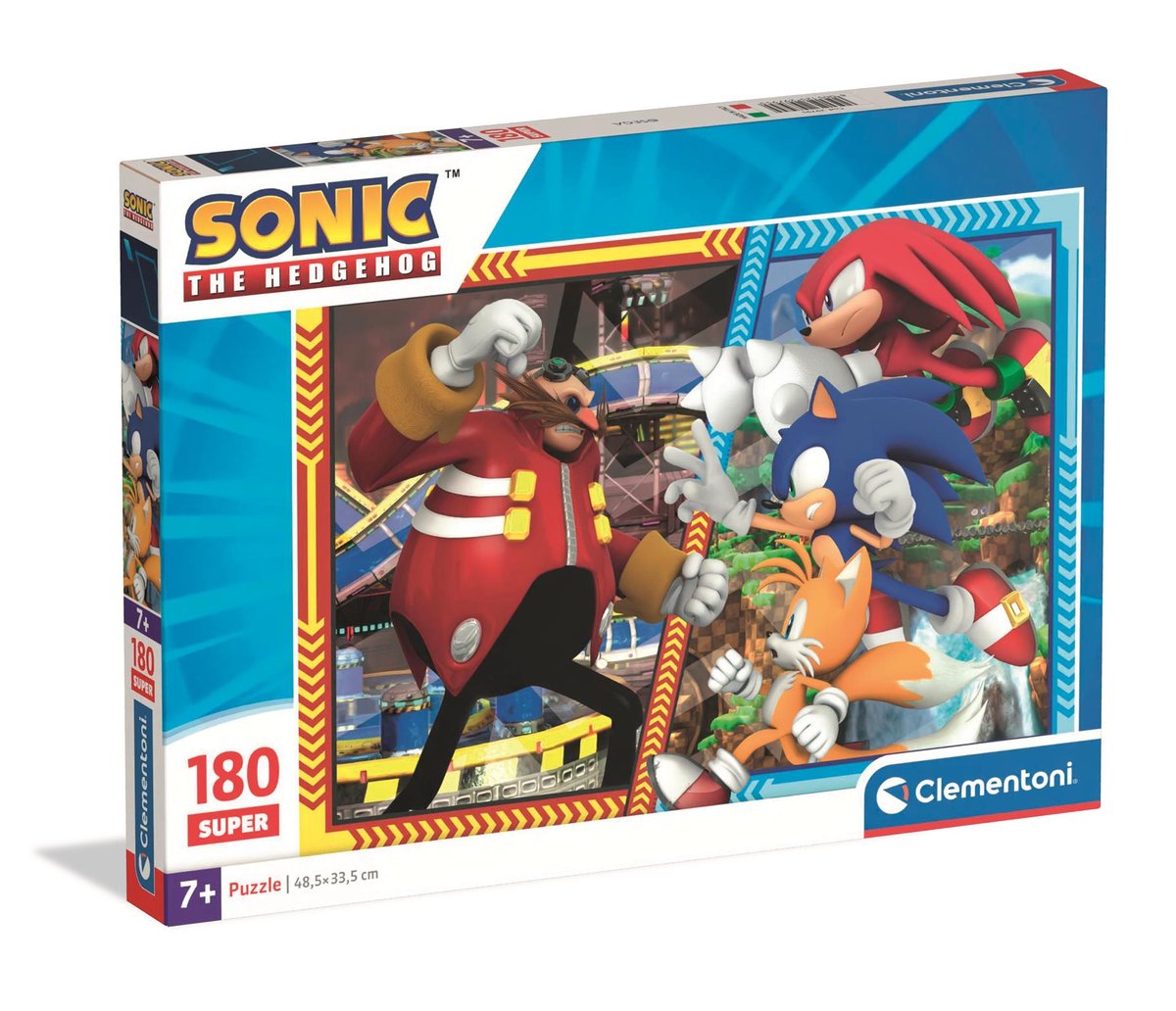 Clementoni, puzzle 180 super sonic 29795