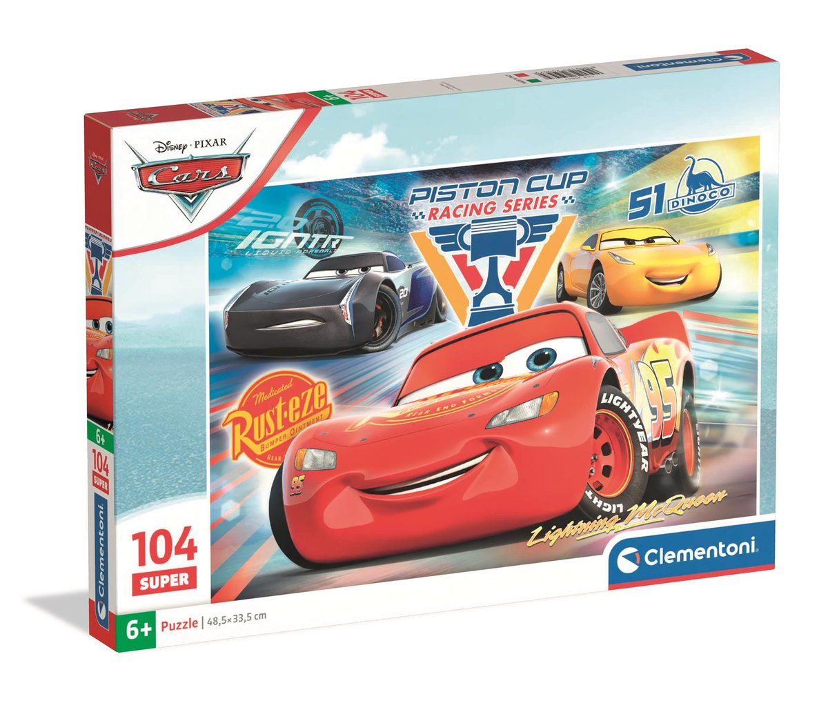 Clementoni, puzzle 104 super cars 25047