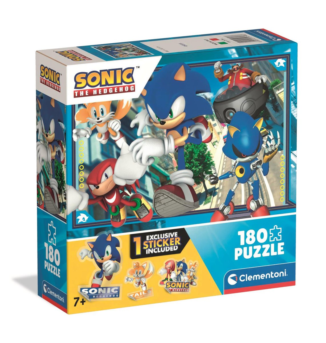 Clementoni, puzzle 180 super kolor sonic 29798