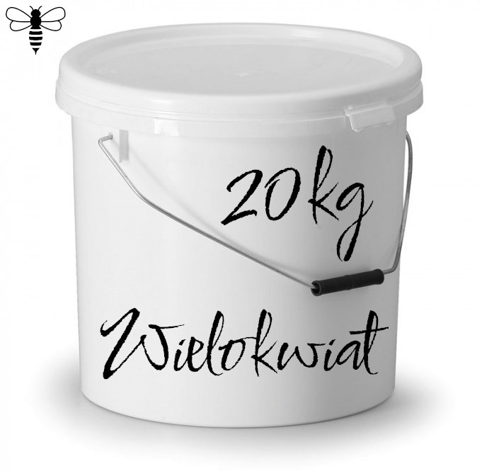 POLSKI miód naturalny 100% WIELOKWIATOWY - 20 kg wiadro