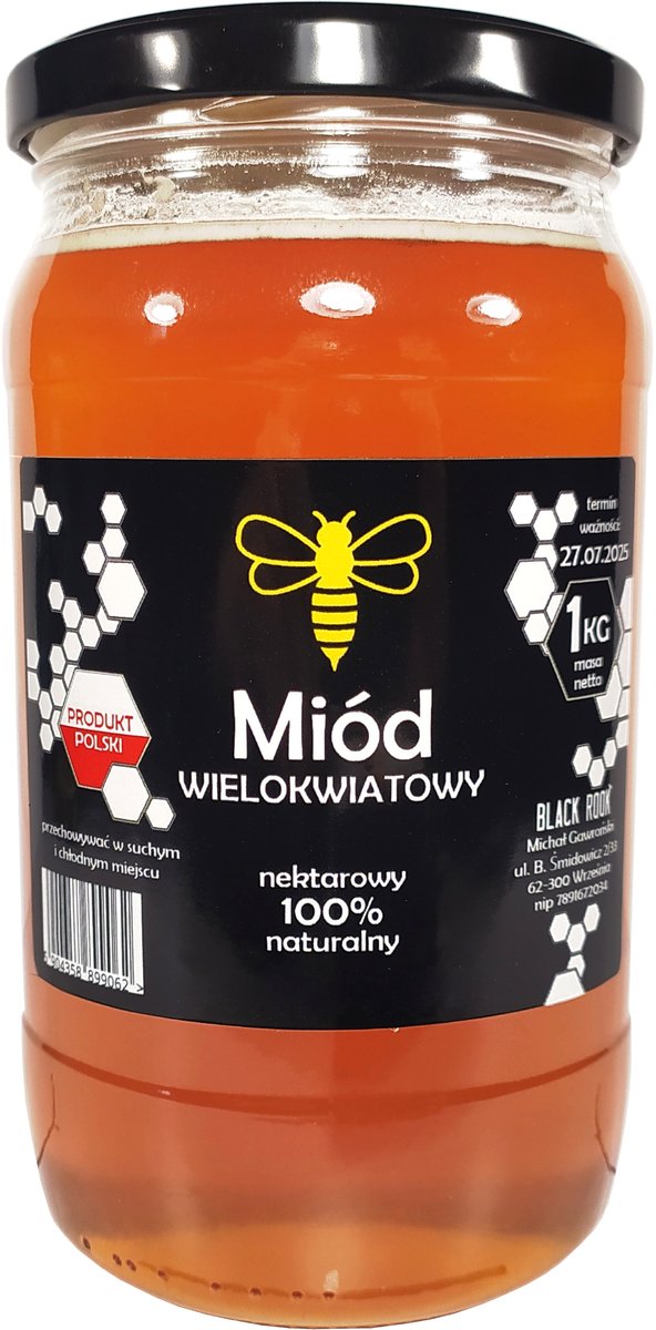 POLSKI miód naturalny 100% WIELOKWIATOWY - 1 kg