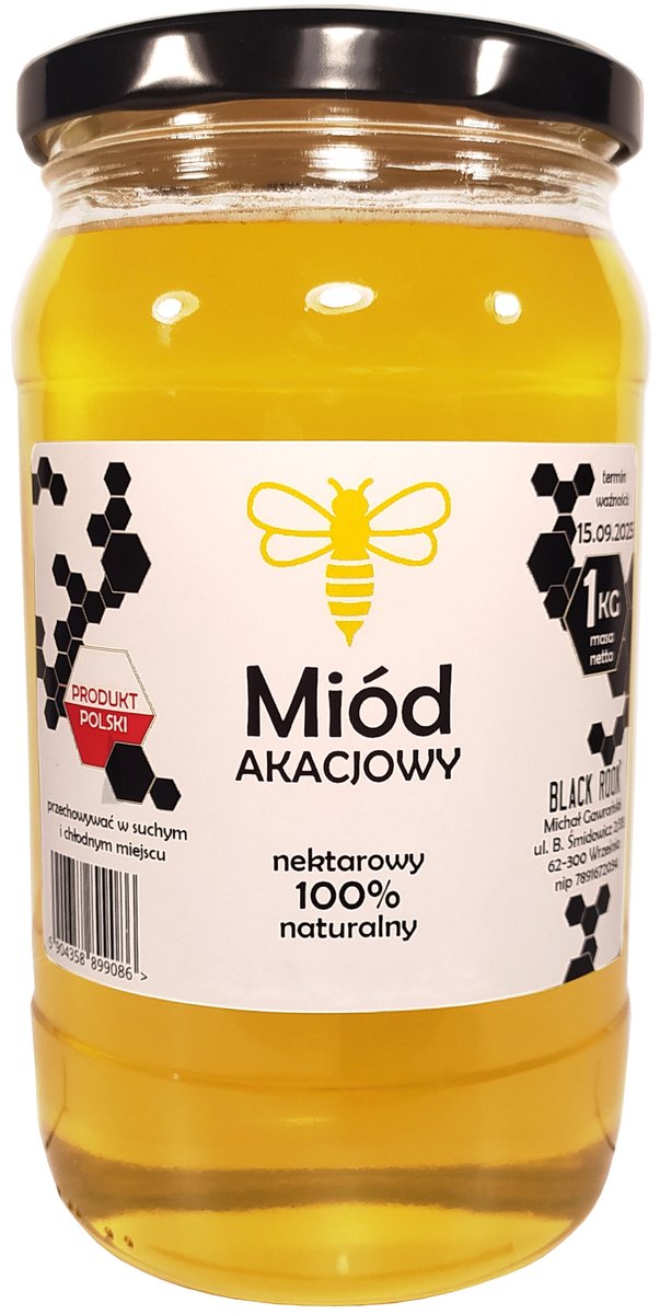 POLSKI miód naturalny 100% AKACJOWY - 1 kg
