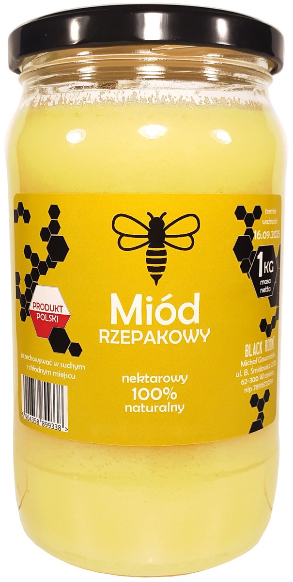 POLSKI miód naturalny 100% RZEPAKOWY - 1 kg