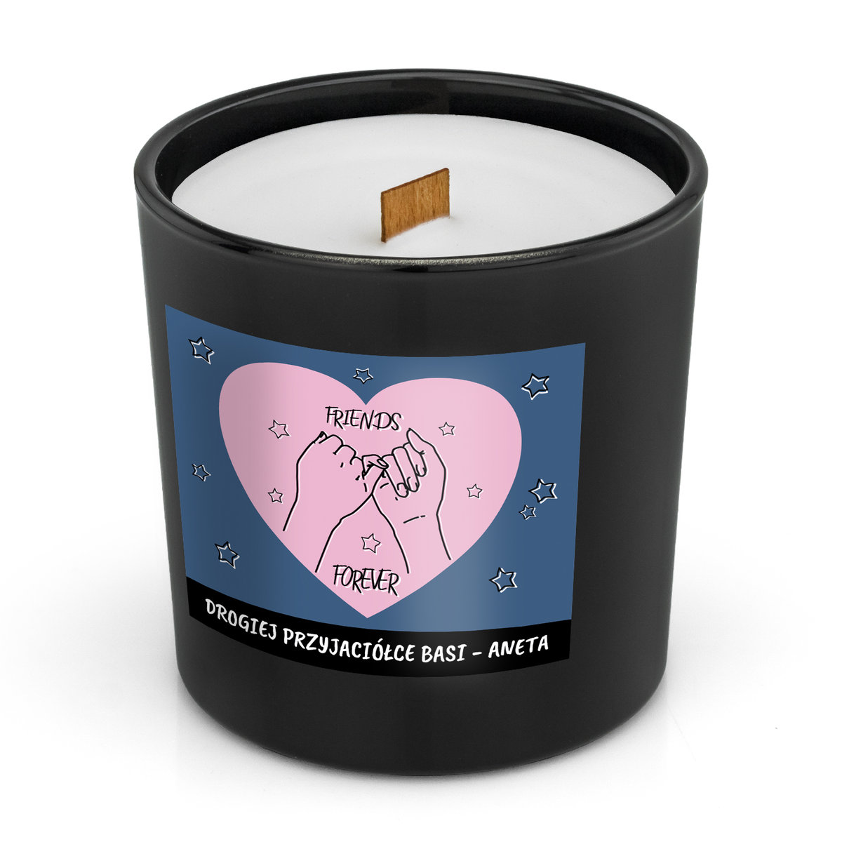 Świeca ZAPACHOWA z DREWNIANYM knotem dla PRZYJACIÓŁKI