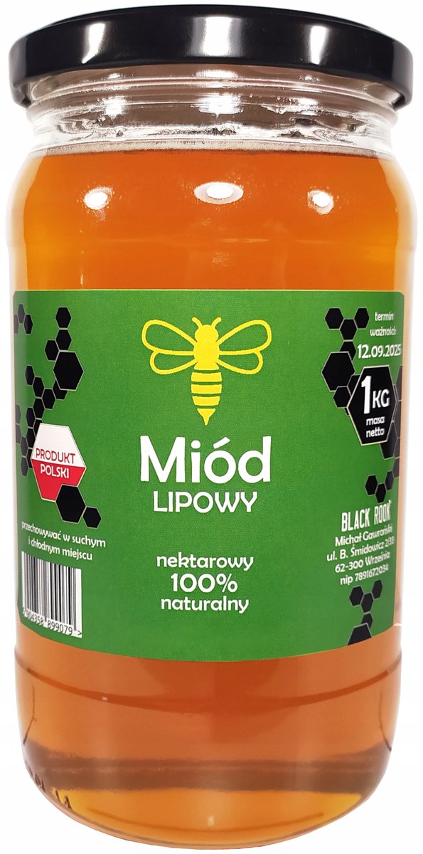 POLSKI miód naturalny 100% LIPOWY - 1 kg